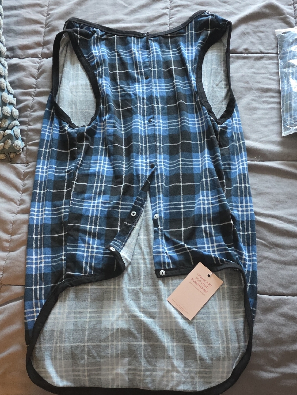 Blue Plaid Dog Pajamas / Shirt